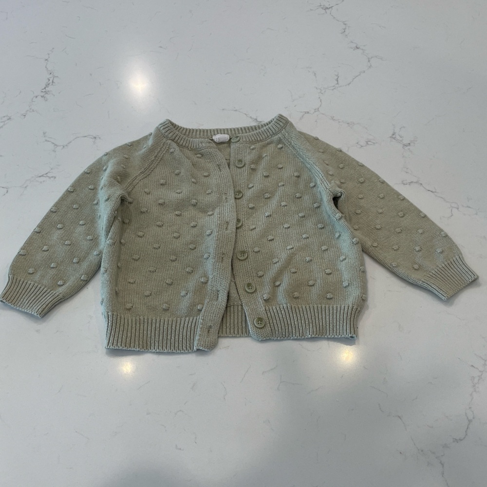 Kids Jamie Kay Dotty Cardigan - Sage Green
